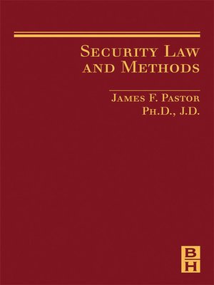cover image of Security Law and Methods